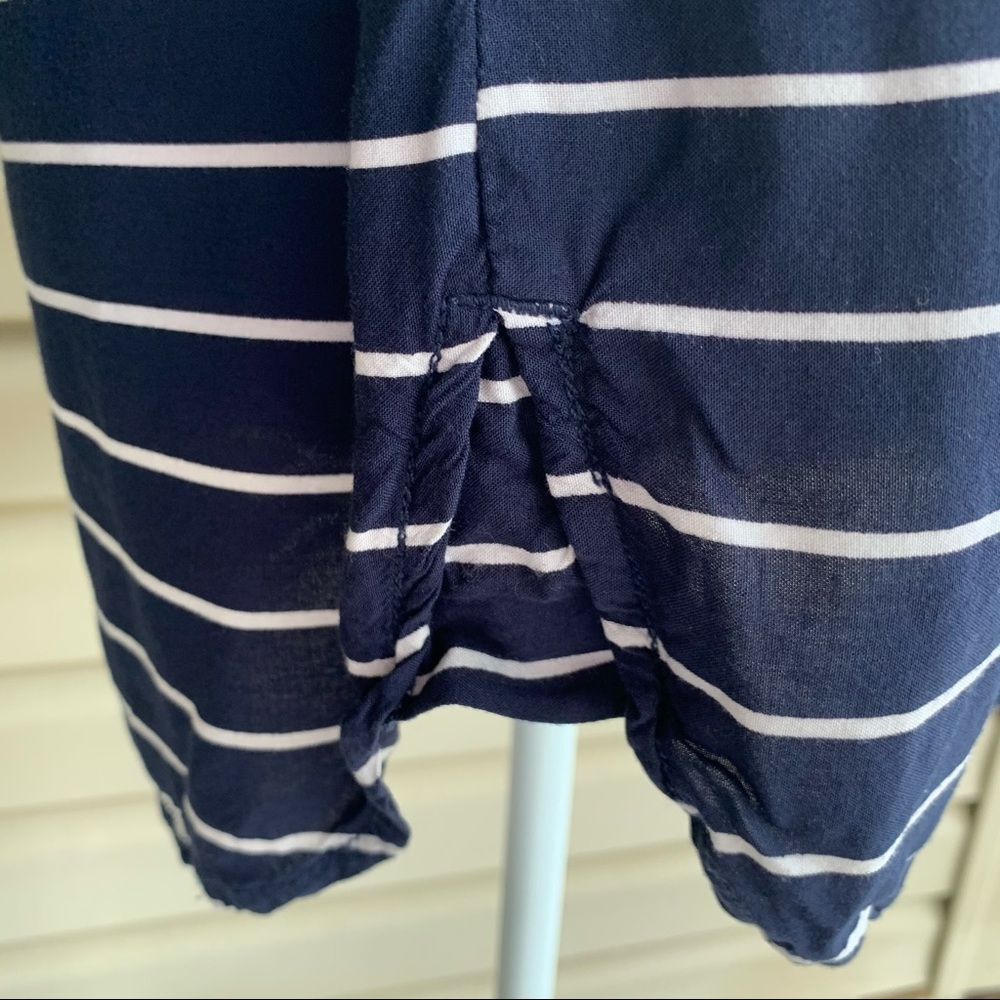•Beachlunchlounge• Striped Tab Sleeve Blouse-SizeS - Picture 5 of 11